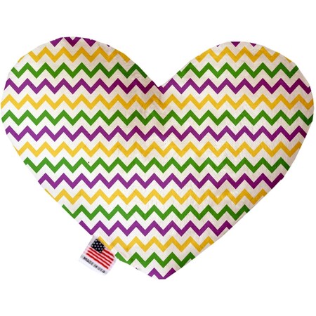 Mirage Pet Products Mardi Gras Chevron Canvas Heart Dog Toy 6 in. 1375-CTYHT6
